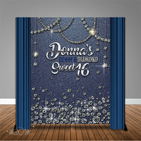Denim & Diamonds 6x8 Banner Backdrop/ Step & Repeat Design, Print and Ship!
