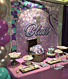 Sparkle Mermaid 5x6 Table Banner Backdrop/ Step & Repeat, Design, Print and Ship!