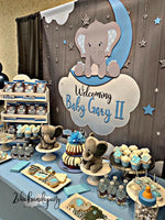 Elephant Baby Shower 5x6 Table Banner Backdrop/ Step & Repeat, Design, Print and Ship!
