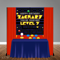 Pac-Man Arcade Themed 5x6 Table Banner Backdrop/ Step & Repeat, Design, Print and Ship!