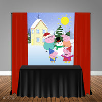Peppa Pig Christmas 5x6 Table Banner Backdrop/ Step & Repeat, Design, Print and Ship!
