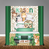 Wild Safari  6X6 Table Backdrop with 6ft Table Wrap, Design, Print & Ship!