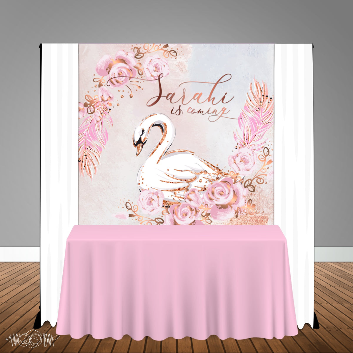 Swan Themed 6x6 Banner Backdrop/ Step & Repeat, Design, Print and Ship ...