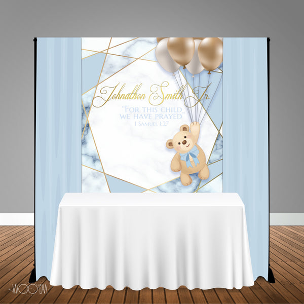 Teddy Bear 5x6 Table Banner Backdrop/ Step & Repeat, Design, Print and Ship!
