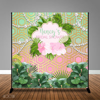 Tropical Bridal Shower, 8x8 Backdrop / Step & Repeat, Design, Print and Ship!
