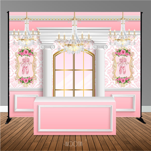 Royal Ballerina Princess 10x8 Table Banner Backdrop with Table Wrap, Design, Print & Ship!