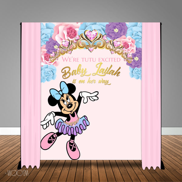 Minnie Mouse Ballerina 6x8 Banner Backdrop/ Step & Repeat Design, Print and Ship!