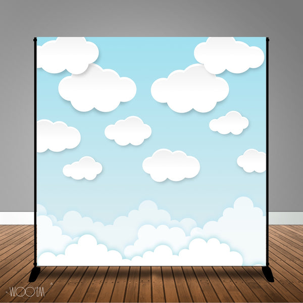 Clouds Banner Backdrop/ Step & Repeat Design, Print and Ship!