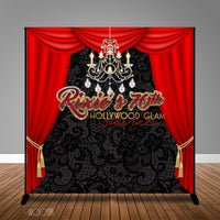 Old Hollywood Glam Birthday, 8x8 Backdrop / Step & Repeat, Design, Print and Ship!