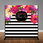 Stripes and Floral 8x8 Backdrop / Step & Repeat, Design, Print and Ship!