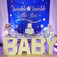 Twinkle Little Star Royal Blue Baby Shower Banner Backdrop/ Step & Repeat Design, Print and Ship!