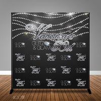 Glitz and Glam Birthday, 8x8 Backdrop / Step & Repeat, Design, Print and Ship!