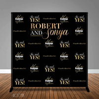 Engagement Party 8x8 Banner Backdrop/ Step & Repeat, Design, Print and Ship!