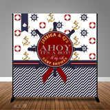Nautical Baby Shower Backdrop/Step & Repeat, Design, Print and Ship!