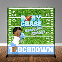 Football Themed Baby Shower 8x8 Backdrop / Step & Repeat, Design, Print and Ship!
