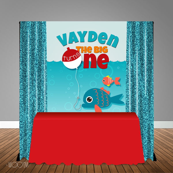 Fishing themed 5x6 Table Banner Backdrop/ Step & Repeat, Design, Print and Ship!
