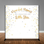 Twinkle Little Star Silver Gold Baby Shower Banner Backdrop/ Step & Repeat Design, Print and Ship!