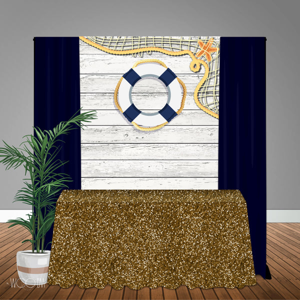 Nautical Themes 5x6 Table Banner Backdrop/ Step & Repeat, Design, Print and Ship!