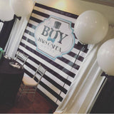Striped It's a Boy Baby Shower 8x8 Backdrop / Step & Repeat, Design, Print and Ship!