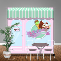 Ice Cream Shoppe Themed 8x8 Banner Backdrop/ Step & Repeat, Design, Print and Ship!