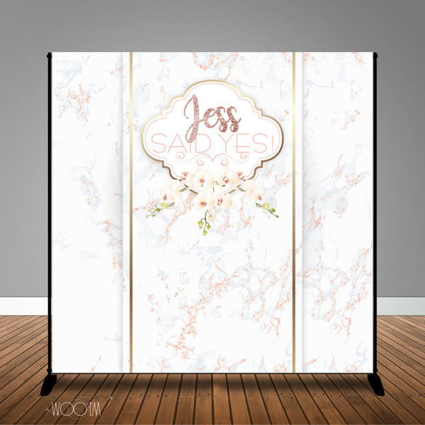 Blush Bridal Shower, 8x8 Backdrop / Step & Repeat, Design, Print and Ship!
