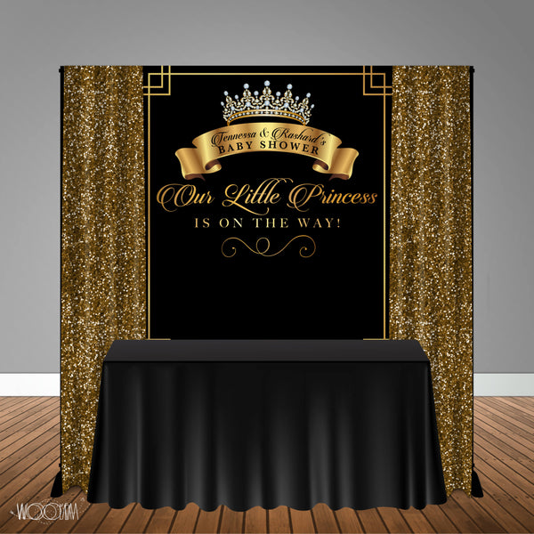 Royal Princess Baby Shower 5x6 Table Banner Backdrop/ Step & Repeat, Design, Print and Ship!