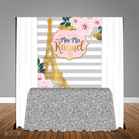 Parisian themed Bridal Shower 5x6 Table Banner Backdrop/ Step & Repeat, Design, Print and Ship!