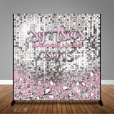 Diamonds and Bling Sweet 16 13 Themed Banner Backdrop/ Step & Repeat Design, Print and Ship!