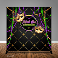 Mardi Gras Masquerade Banner Backdrop/ Step & Repeat Design, Print and Ship!
