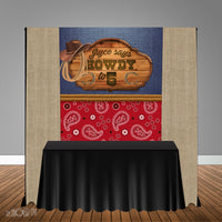 Cowboy Country Western Themed 5x6 Table Banner Backdrop/ Step & Repeat, Design, Print and Ship!
