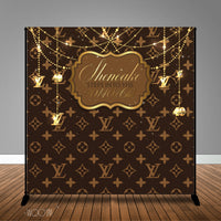 Louis V Inspired Designer Themed Birthday 8x8 Banner Backdrop, Design, Print & Ship!
