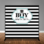 Striped It's a Boy Baby Shower 8x8 Backdrop / Step & Repeat, Design, Print and Ship!