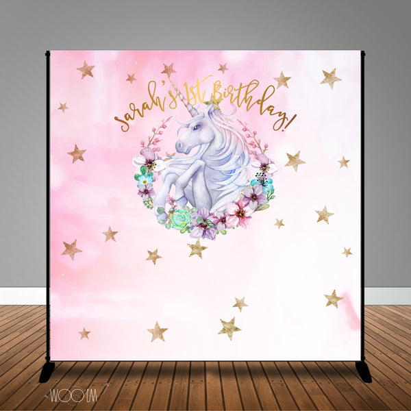 Unicorn Magic Themed, 8x8 Backdrop / Step & Repeat, Design, Print and Ship!