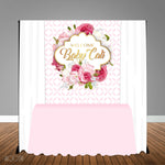 Pink White Floral 5x6 Table Banner Backdrop/ Step & Repeat, Design, Print and Ship!