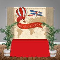 Vintage Travel Themed 6x6 Banner Backdrop/ Step & Repeat Design, Print and Ship!