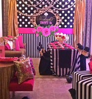Stripes Dots Sweet 16, 8x8 Backdrop / Step & Repeat, Design, Print and Ship!