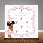 Ballerina Princess Themed Baby Shower Banner Backdrop/ Step & Repeat Design, Print and Ship!