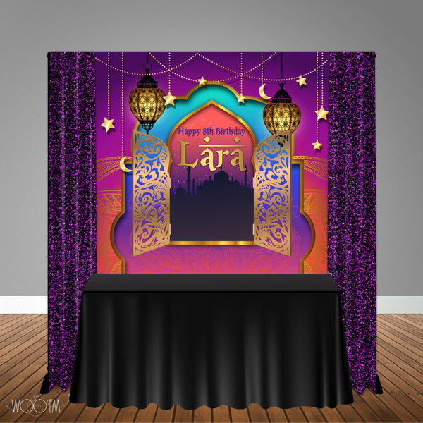 Moroccan Arabian Nights Themed 6x6 Banner Backdrop/ Step & Repeat, Design, Print and Ship!