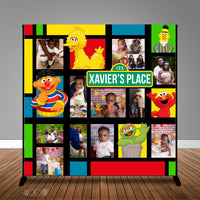 Sesame Street Birthday 8x8 Collage Banner Backdrop/ Step & Repeat Design, Print and Ship!