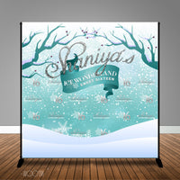 Winter Wonderland Sweet Sixteen Banner Backdrop/ Step & Repeat Design, Print and Ship!