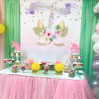 Unicorn with Stars 5x6 Table Banner Backdrop/ Step & Repeat, Design, Print and Ship!