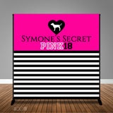Secret Pink Themed Banner Backdrop/ Step & Repeat Design, Print and Ship!