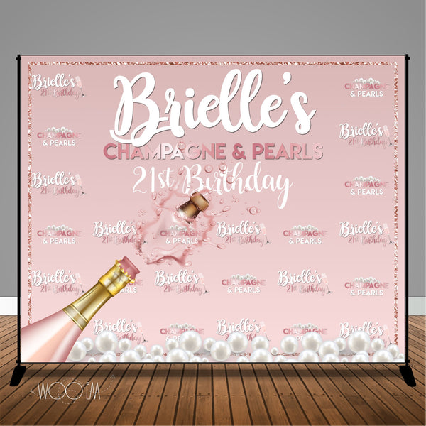 Champagne Pearls 10x8 Backdrop / Step & Repeat, Design, Print and Ship!