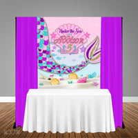 Under the Sea Mermaid 5x6 Table Banner Backdrop/ Step & Repeat, Design, Print and Ship!