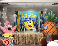 Sponge Bob themed 5x6 Table Banner Backdrop/ Step & Repeat, Design, Print and Ship!