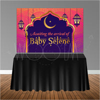 Moroccan Arabian Themed Baby Shower 6x4 Candy Buffet Table Banner Backdrop, Design, Print and Ship!
