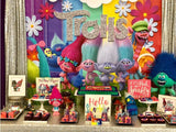 Trolls themed 5x6 Table Banner Backdrop/ Step & Repeat, Design, Print and Ship!