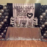 Secret Pink 5x6 Table Banner Backdrop/ Step & Repeat, Design, Print and Ship!