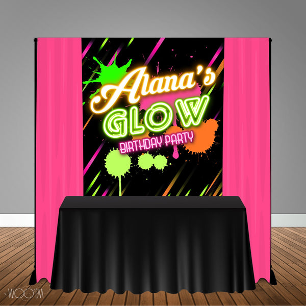 Glow 5x6 Table Banner Backdrop/ Step & Repeat, Design, Print and Ship!