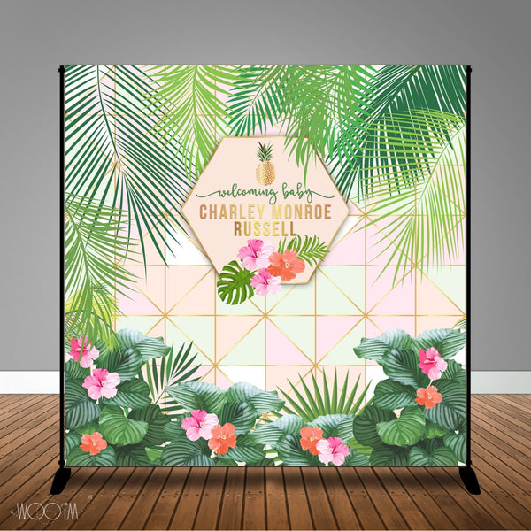 Tropical Geometric Banner Backdrop/ Step & Repeat Design, Print and Ship!